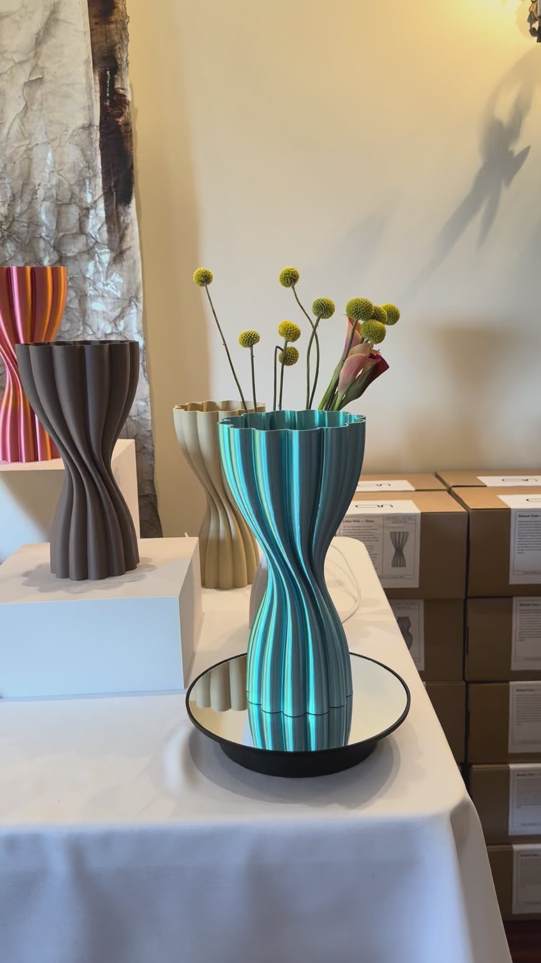 Metallic Lotus Vase