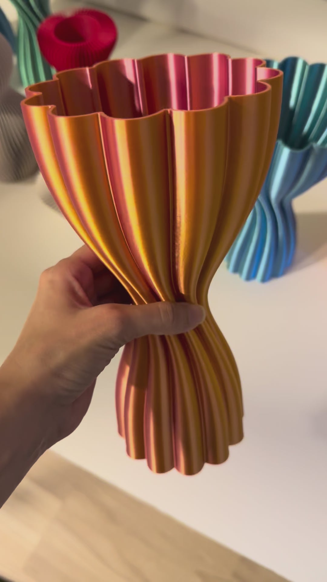 Metallic Lotus Vase